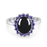 Art Deco Oval Natural Stone Ring