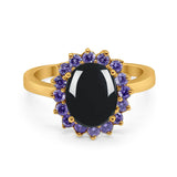 Art Deco Oval Natural Stone Ring