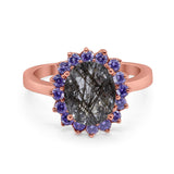 Art Deco Oval Natural Stone Ring