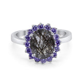 Art Deco Oval Natural Stone Ring