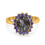 Art Deco Oval Natural Stone Ring