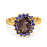 Art Deco Oval Natural Stone Ring