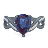 Pear Teardrop Natural Stone Infinity Ring