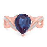 Pear Teardrop Natural Stone Infinity Ring