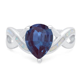 Pear Teardrop Natural Stone Infinity Ring