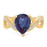 Pear Teardrop Natural Stone Infinity Ring