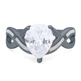 Pear Teardrop Natural Stone Infinity Ring