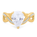 Pear Teardrop Natural Stone Infinity Ring