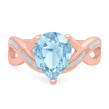 Pear Teardrop Natural Stone Infinity Ring