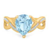 Pear Teardrop Natural Stone Infinity Ring