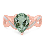 Pear Teardrop Natural Stone Infinity Ring