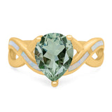 Pear Teardrop Natural Stone Infinity Ring