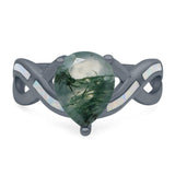 Pear Teardrop Natural Stone Infinity Ring