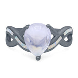 Pear Teardrop Natural Stone Infinity Ring