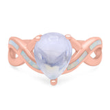 Pear Teardrop Natural Stone Infinity Ring