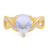 Pear Teardrop Natural Stone Infinity Ring