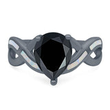 Pear Teardrop Natural Stone Infinity Ring