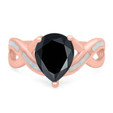 Pear Teardrop Natural Stone Infinity Ring