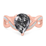 Pear Teardrop Natural Stone Infinity Ring