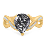 Pear Teardrop Natural Stone Infinity Ring