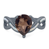 Pear Teardrop Natural Stone Infinity Ring