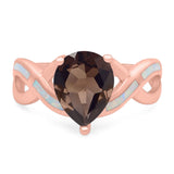 Pear Teardrop Natural Stone Infinity Ring