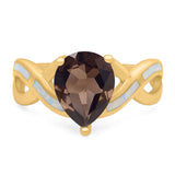 Pear Teardrop Natural Stone Infinity Ring