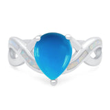 Pear Teardrop Natural Stone Infinity Ring