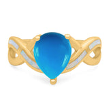 Pear Teardrop Natural Stone Infinity Ring