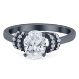 Art Deco Oval Natural Stone Wedding Ring