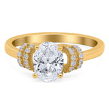 Art Deco Oval Natural Stone Wedding Ring