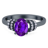 Art Deco Oval Natural Stone Wedding Ring