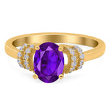 Art Deco Oval Natural Stone Wedding Ring