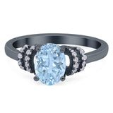 Art Deco Oval Natural Stone Wedding Ring