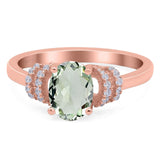 Art Deco Oval Natural Stone Wedding Ring