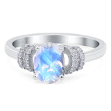 Art Deco Oval Natural Stone Wedding Ring