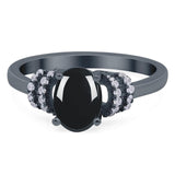 Art Deco Oval Natural Stone Wedding Ring