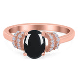 Art Deco Oval Natural Stone Wedding Ring