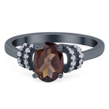 Art Deco Oval Natural Stone Wedding Ring