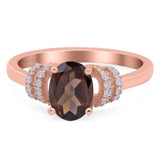 Art Deco Oval Natural Stone Wedding Ring