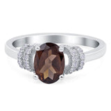 Art Deco Oval Natural Stone Wedding Ring