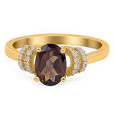 Art Deco Oval Natural Stone Wedding Ring