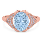 Oval Natural Stone Cluster Wedding Ring