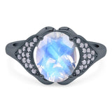 Oval Natural Stone Cluster Wedding Ring