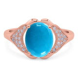 Oval Natural Stone Cluster Wedding Ring