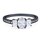 Art Deco Oval Natural Stone Trio Ring