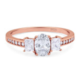 Art Deco Oval Natural Stone Trio Ring