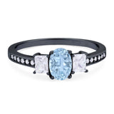 Art Deco Oval Natural Stone Trio Ring