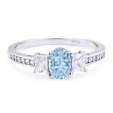 Art Deco Oval Natural Stone Trio Ring