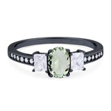 Art Deco Oval Natural Stone Trio Ring